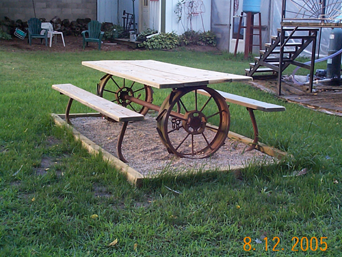 Picnic Table Found Objects