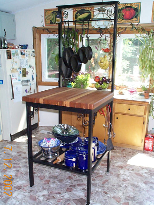 Baker's Rack  Cherry and Maple Top with Steel Base